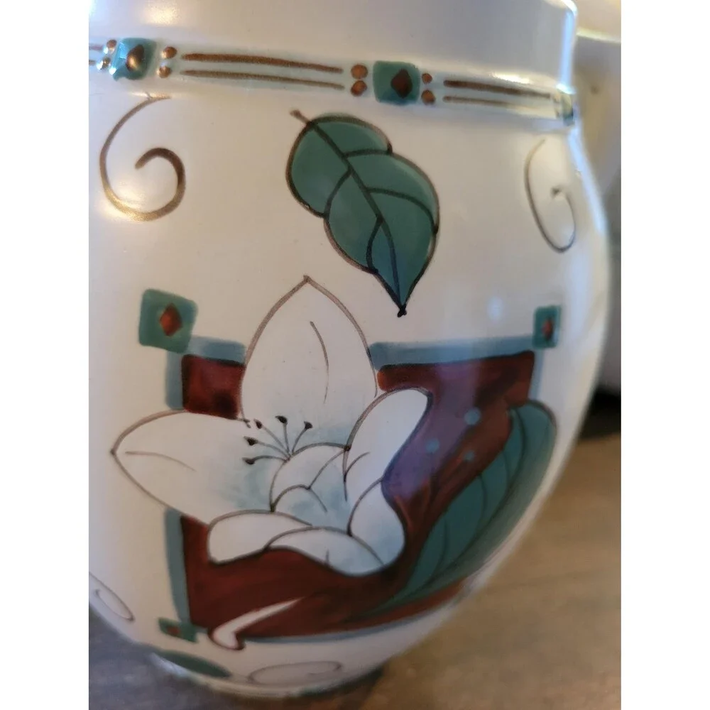 Pfaltzgraff “Mission Flower” Medium Ceramic Canister Cookie Jar 9”